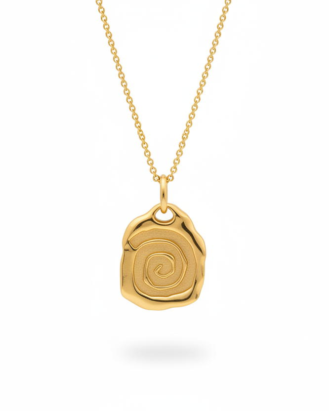 925 Spiral plaque necklace