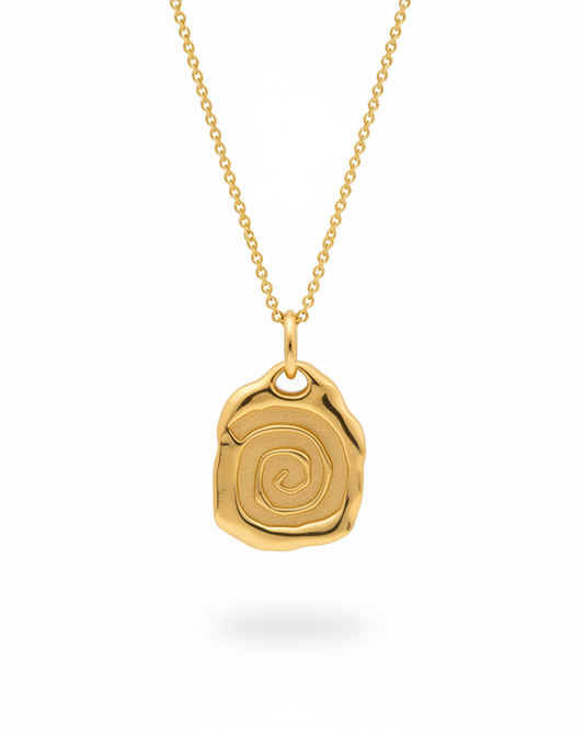 925 Spiral plaque necklace