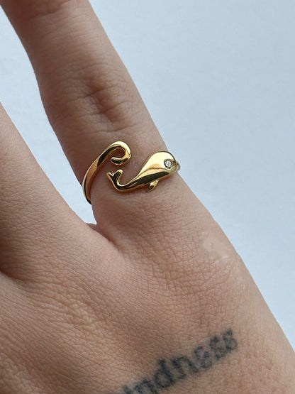 925 Dolphin little finger ring