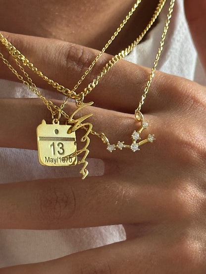 925 customized “Save the date” necklace