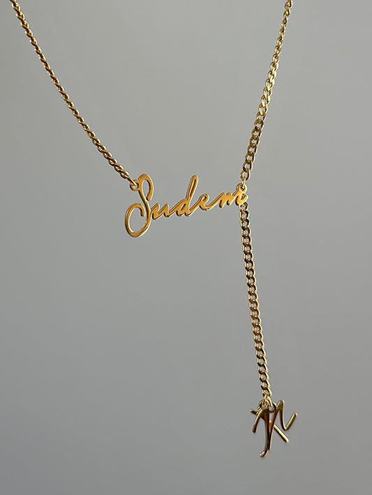 925 Gourmet name+ Flow letter necklace