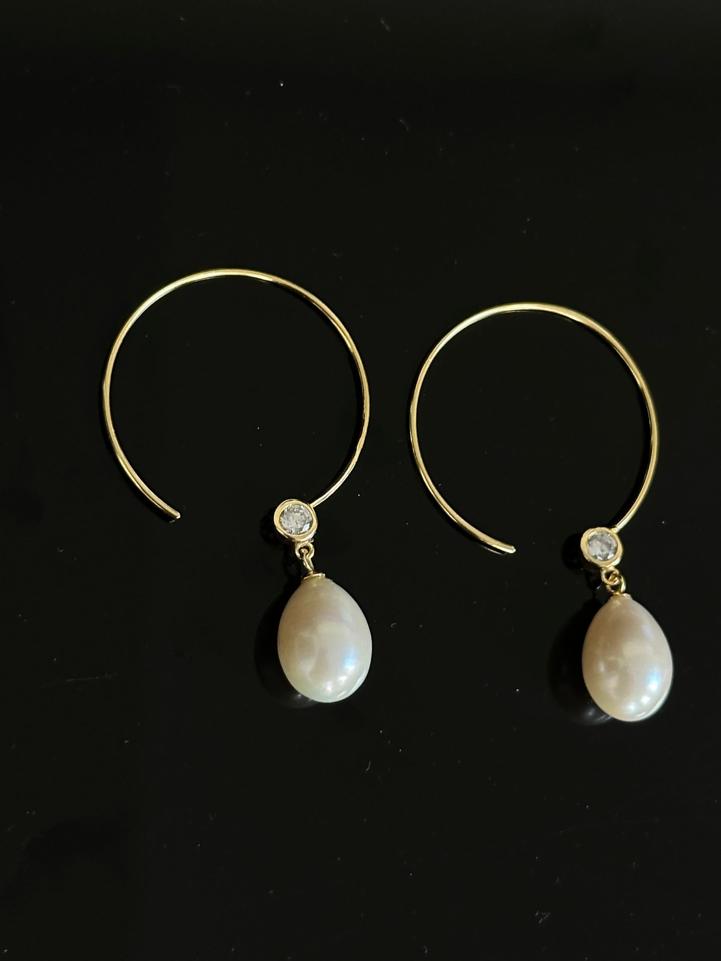 925 Pearl circle earrings