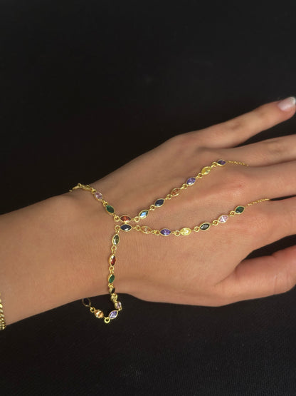 925 Colorful line Hand Bracelet