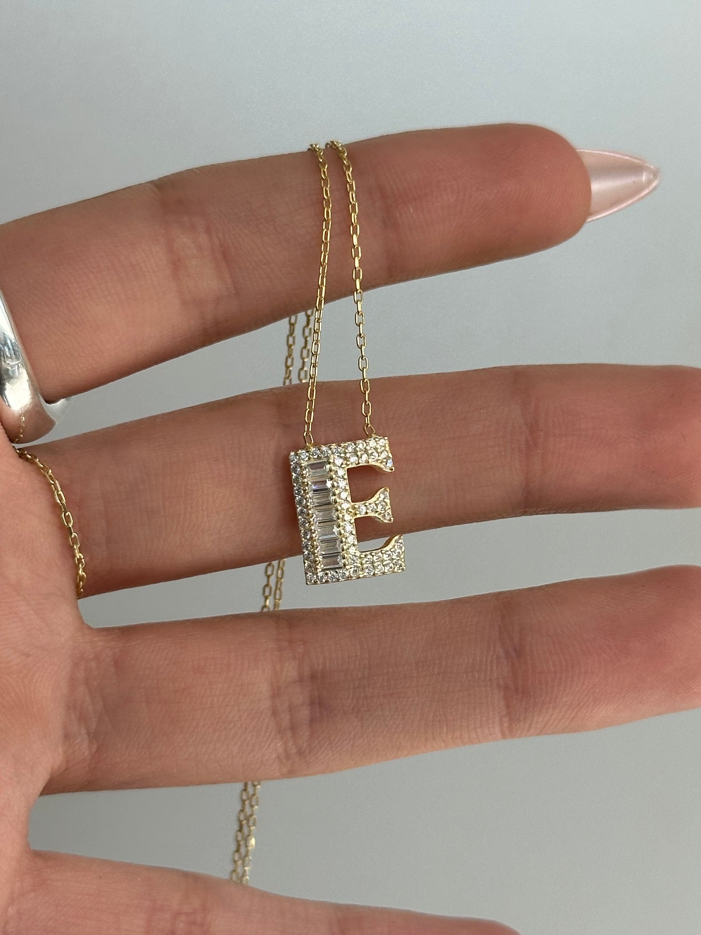 925 Shiny letter necklace