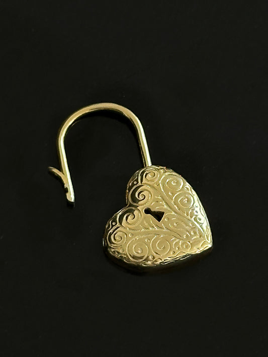 925 Vintage Kalp Charm Kilidi