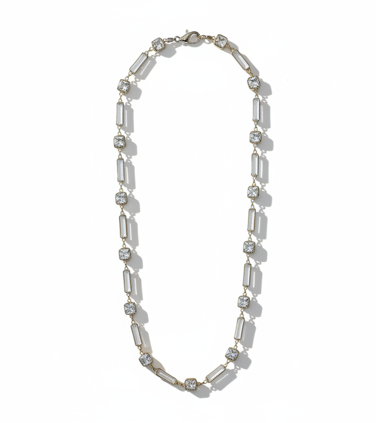 925 Irregular zirconia Necklace