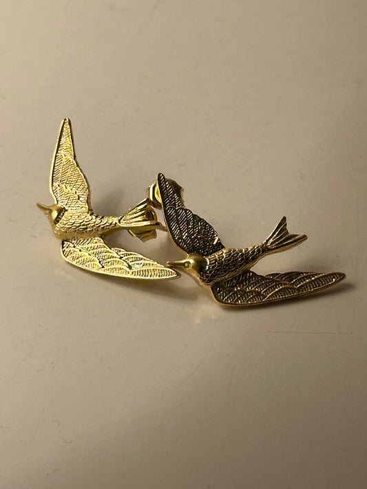 925 Birds Flying High Pin Earring