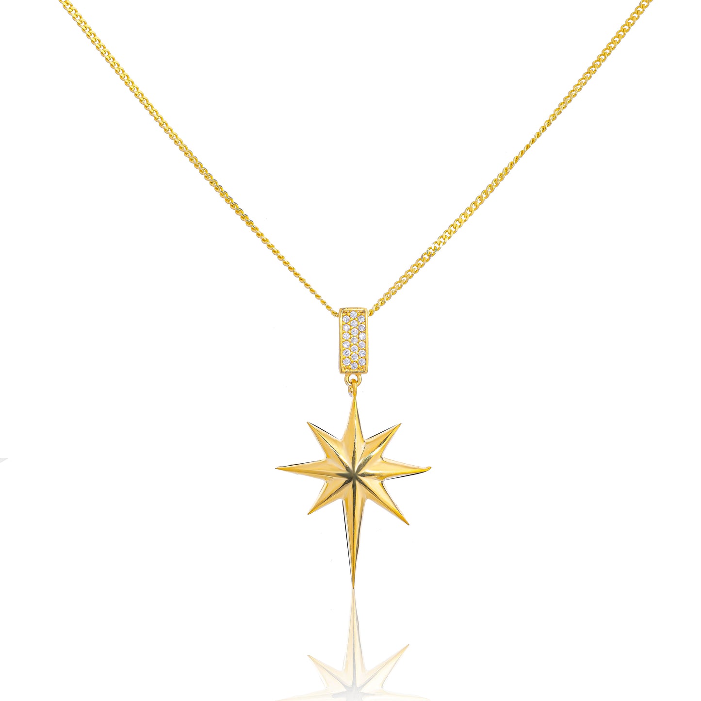 925 tiny pole star necklace