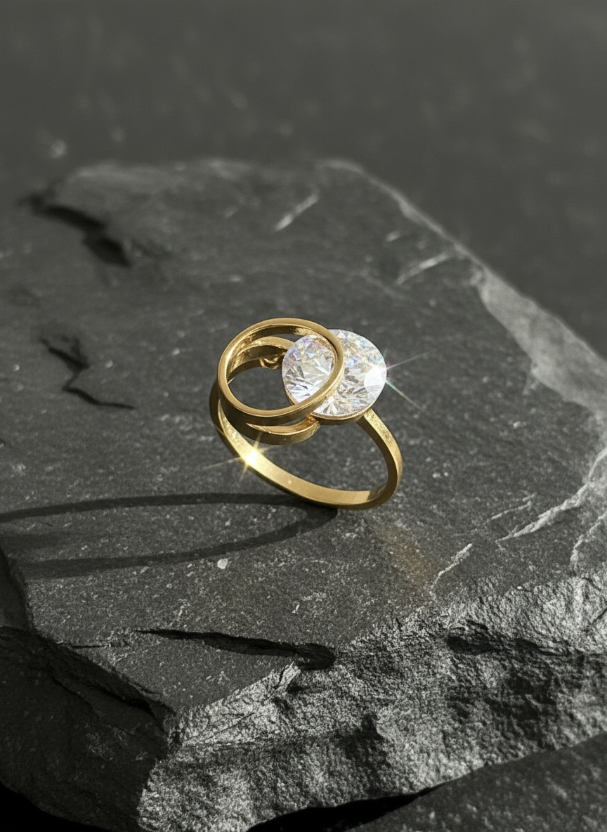  Diamond intersect yüzük