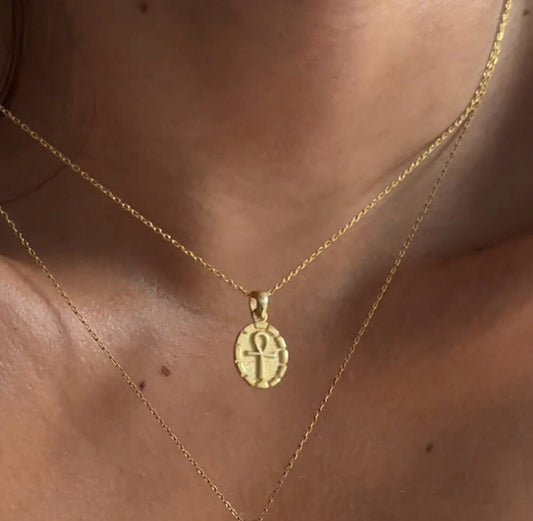 925 Ankh charm necklace