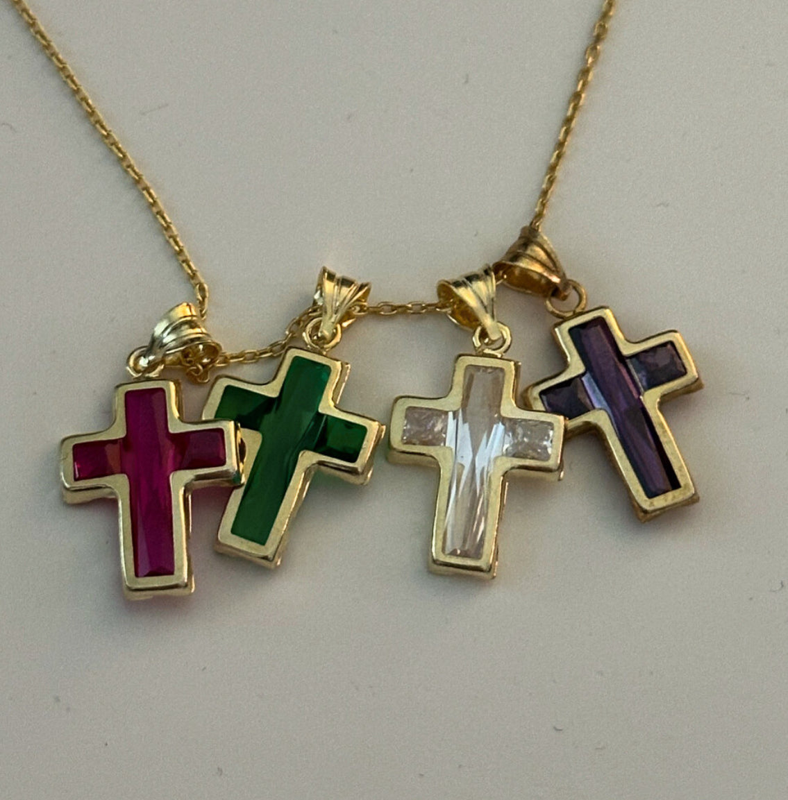 925 crystal cross necklace