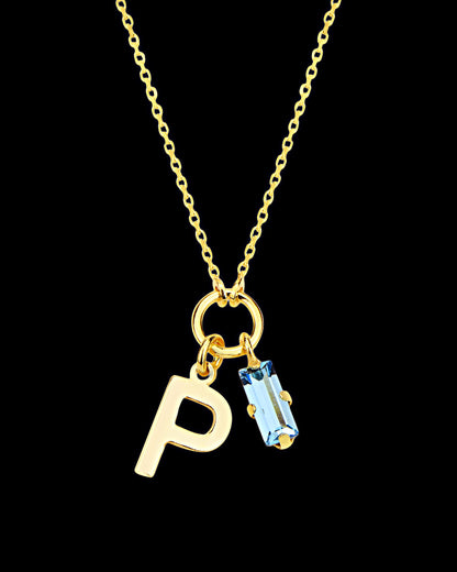 925 Shiny Swarovski letter necklace