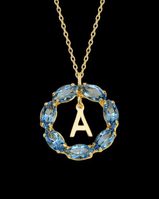 925 Swarovski Circle letter necklace