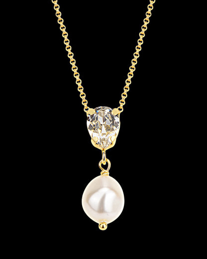 925 Drop Swarovski Pearl necklace