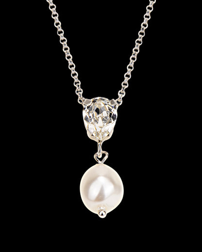 925 Drop Swarovski Pearl necklace