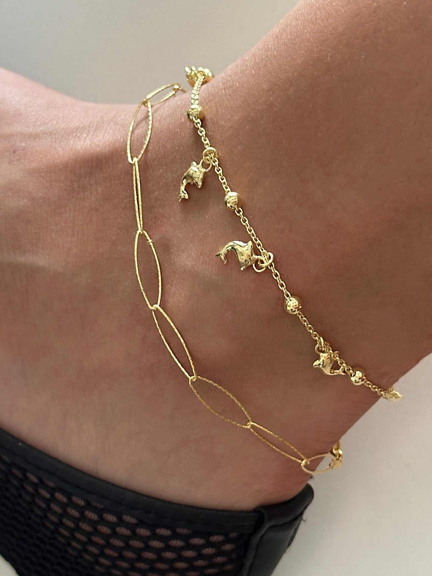 925 Charm Chain Ankle Bracelet