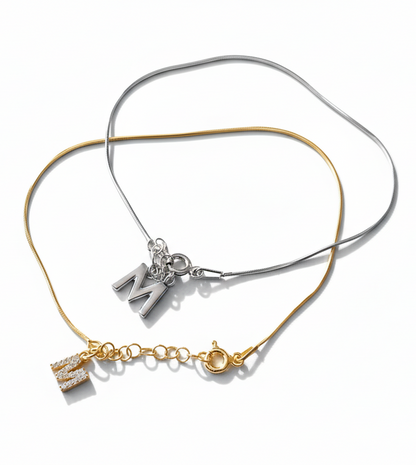 İnce italyan zinciri harf bileklik