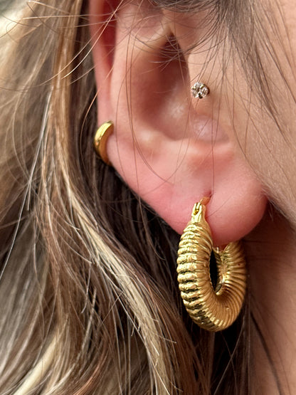 925 Caterpillar Hoop earring
