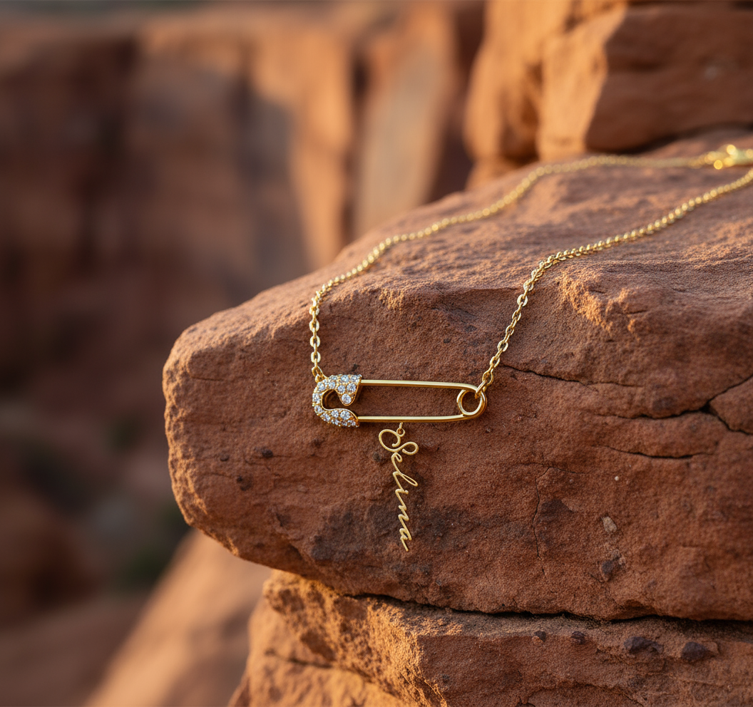 Customized Pin Charm Necklace