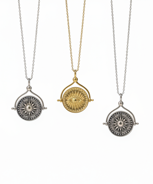 The 925 Rotate Sun N Eye Necklace