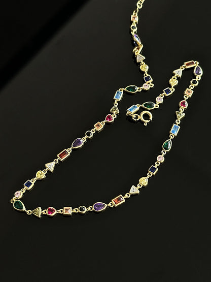 The 925 Irregular Colorful Choker Necklace