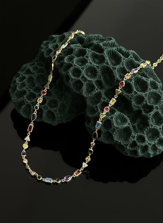 The 925 Irregular Colorful Choker Necklace
