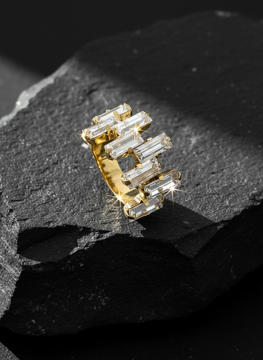 Çoklu Parıltılı Swarovski yüzük