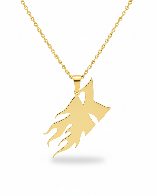 customized flame letter necklace