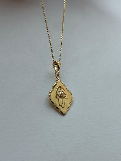 The 925 Hamsa Plaque necklace