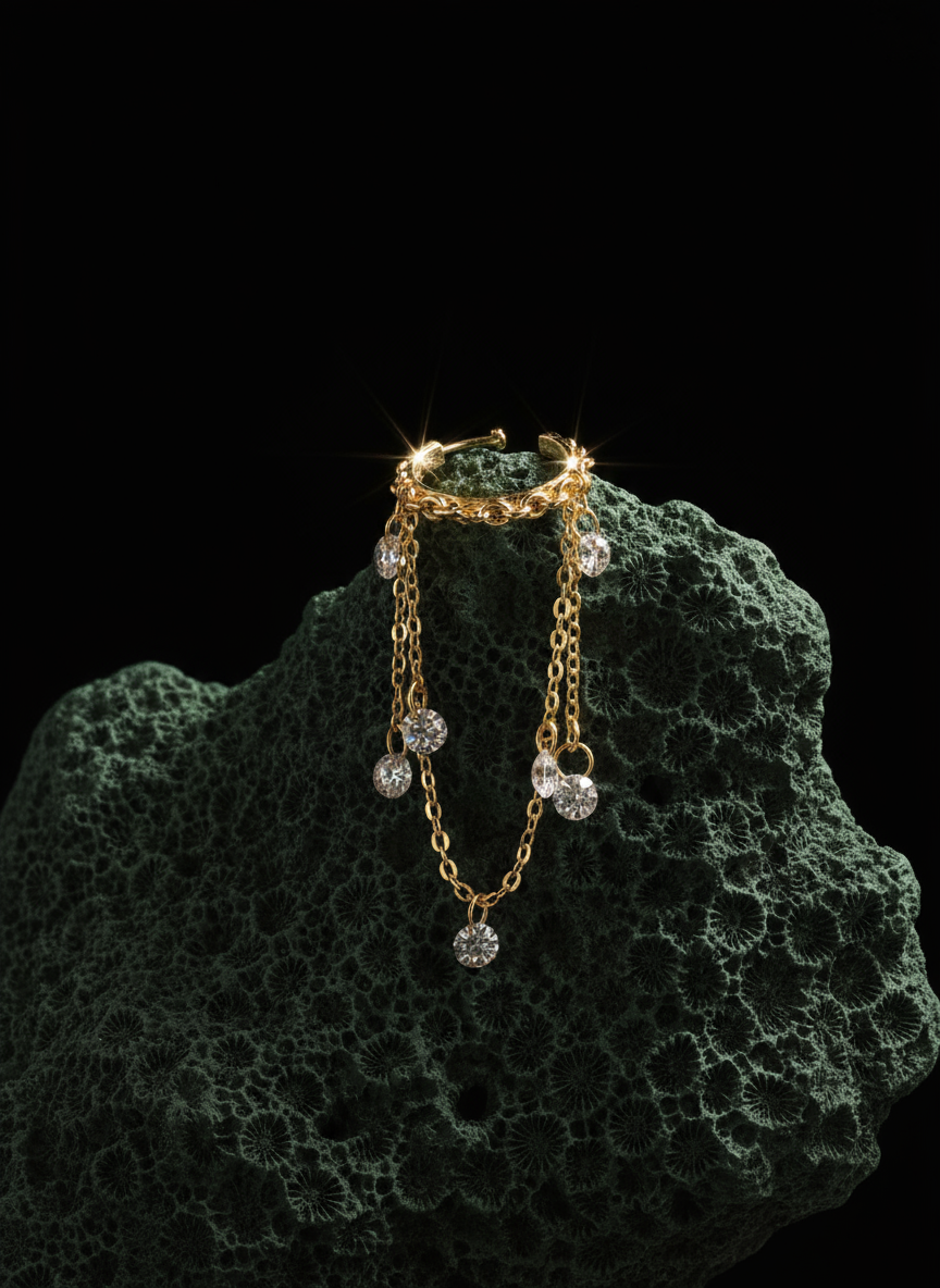 The 925 Crystal Link Ear Cuff