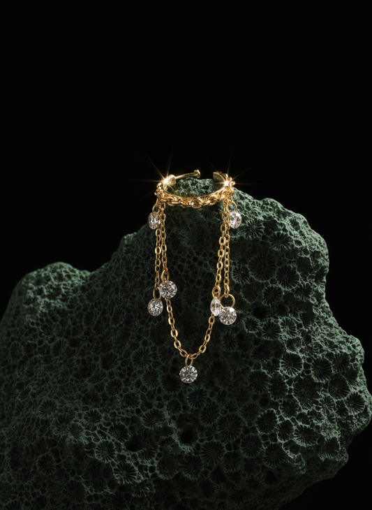 The 925 Crystal Link Ear Cuff