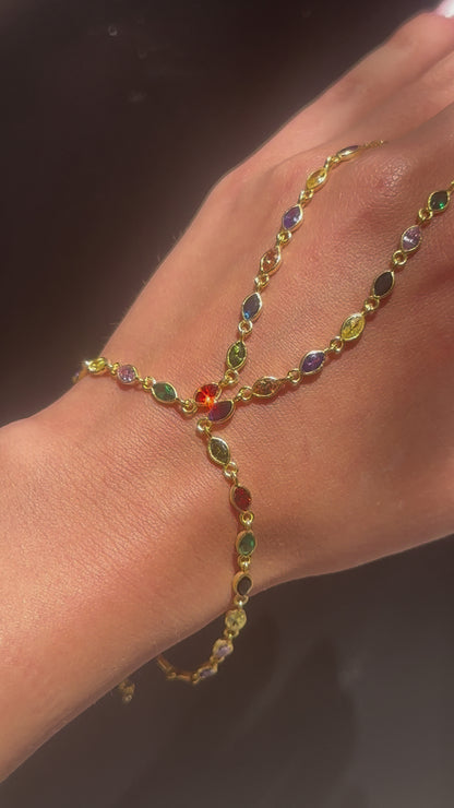 925 Colorful line Hand Bracelet